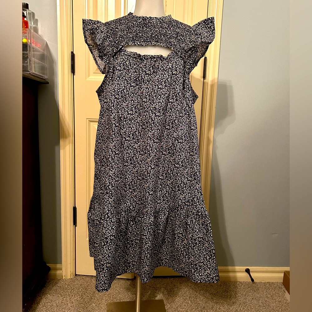 Old Navy Navy Blue Floral Dress